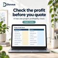 Dovea free Project Profit Check calculator on a laptop